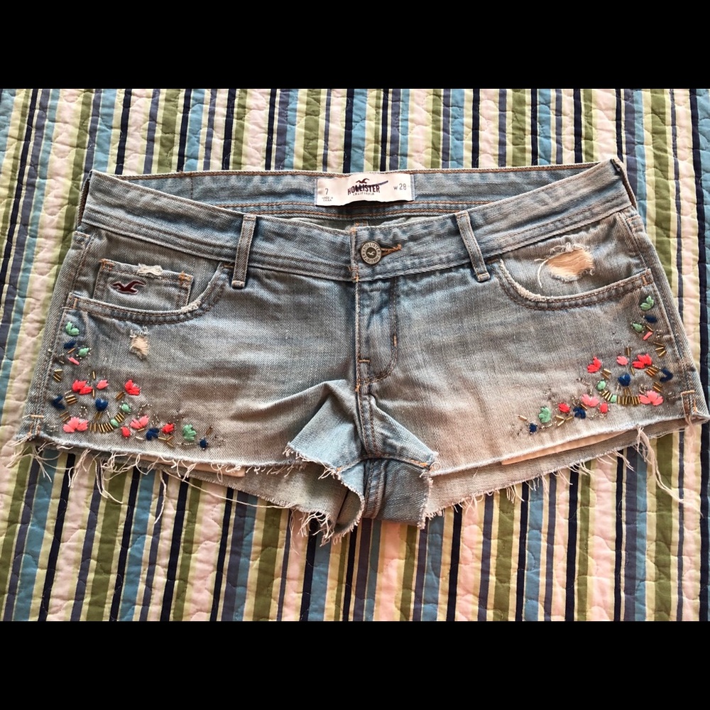 Hollister beaded denim shorts